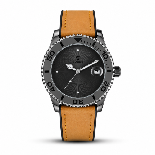 SOBER Arabic Dial Men's Diver Watch with Leather SOBER Eastern Heritage Quartz Watch