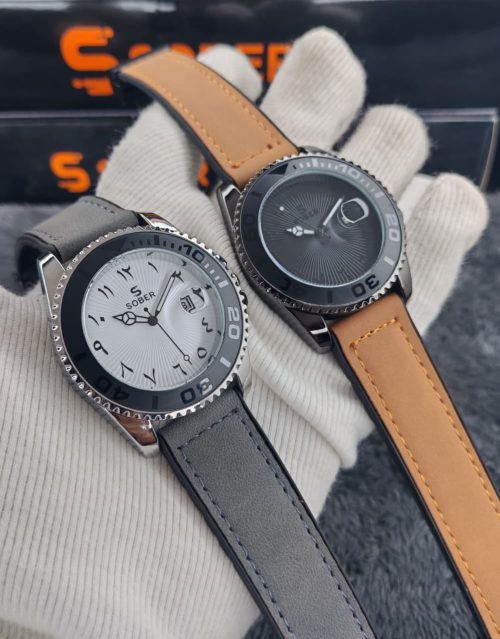 SOBER Arabic Dial Men's Diver Watch with Leather-Rubber Hybrid Strap 2 SOBER Eastern Heritage Quartz Watch