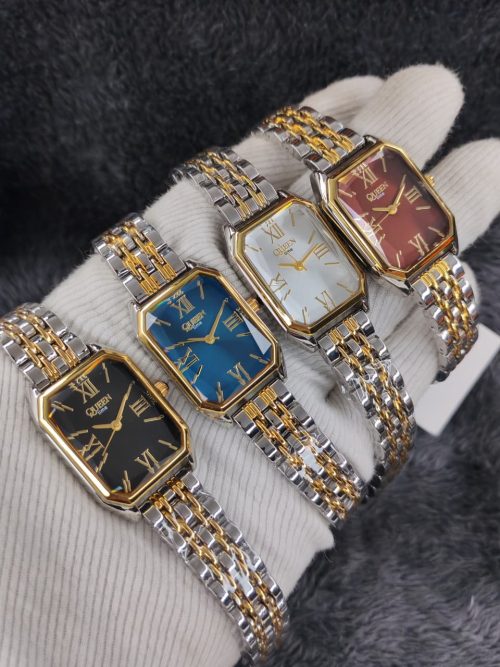 QUEEN Time Rectangular Two-Tone Women's Watch QUEEN Time Rectangular Two-Tone Women's Watch