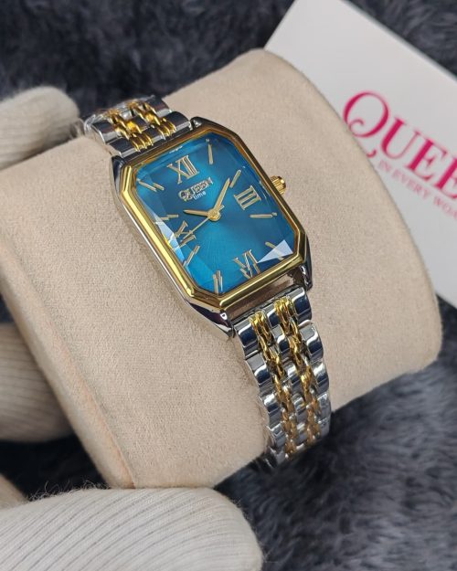 QUEEN Time Rectangular Two-Tone Women's Watch QUEEN Time Rectangular Two-Tone Women's Watch