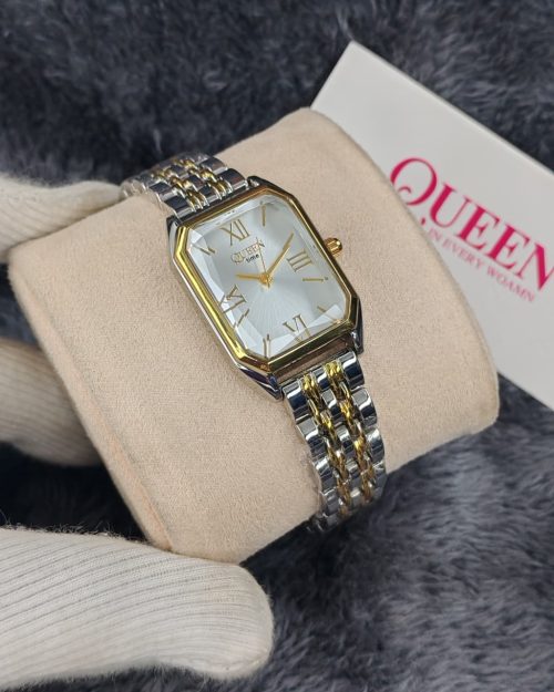 QUEEN Time Rectangular Two-Tone Women's Watch QUEEN Time Rectangular Two-Tone Women's Watch