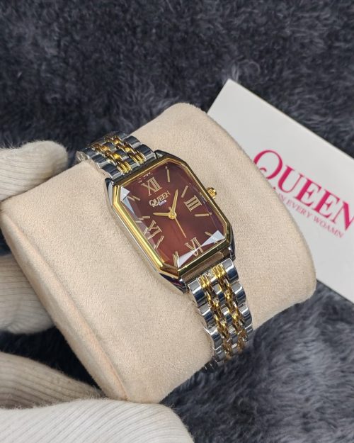 QUEEN Time Rectangular Two-Tone Women's Watch QUEEN Time Rectangular Two-Tone Women's Watch